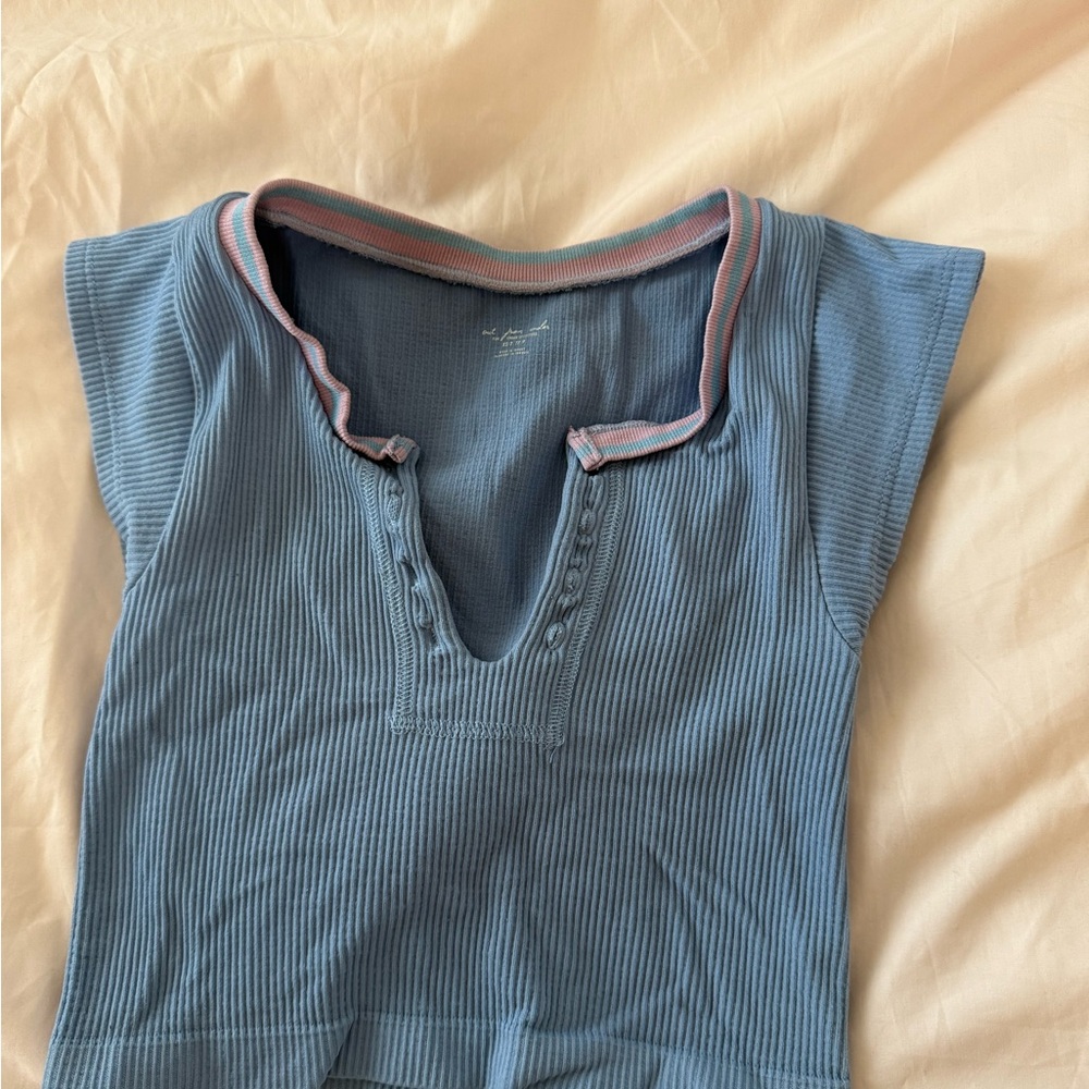 Urban Outfitters Blue Ribbed Women's Top